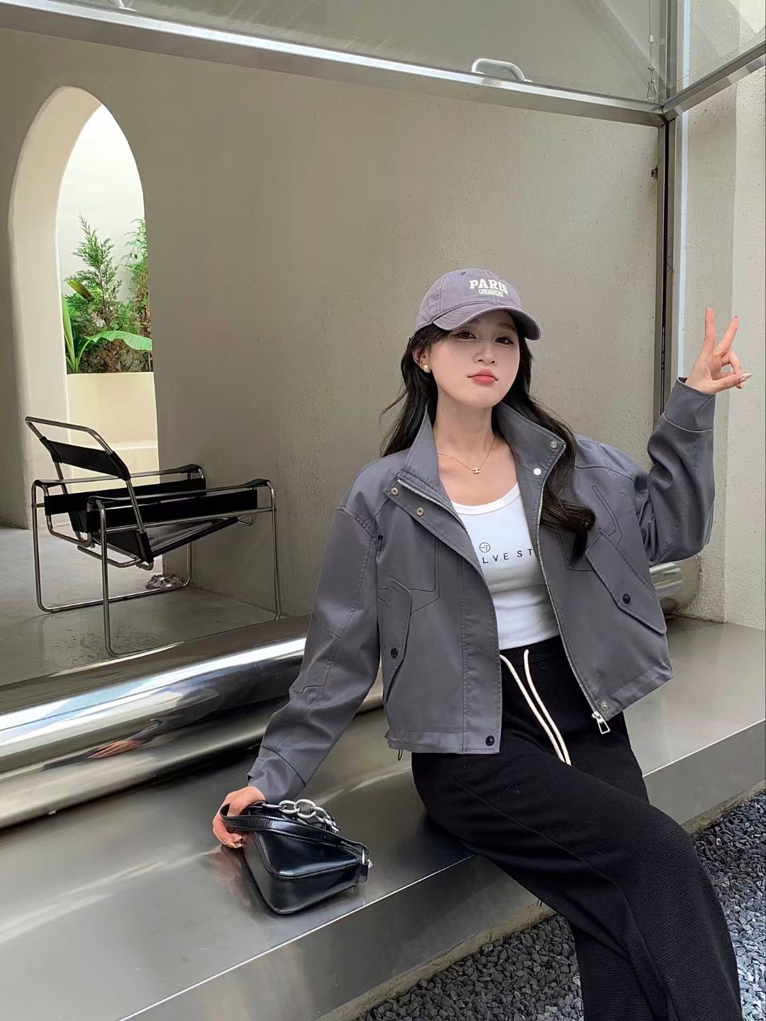 高质感女士外套2024秋装新款立领时尚小个子上衣百搭显瘦洋气风衣