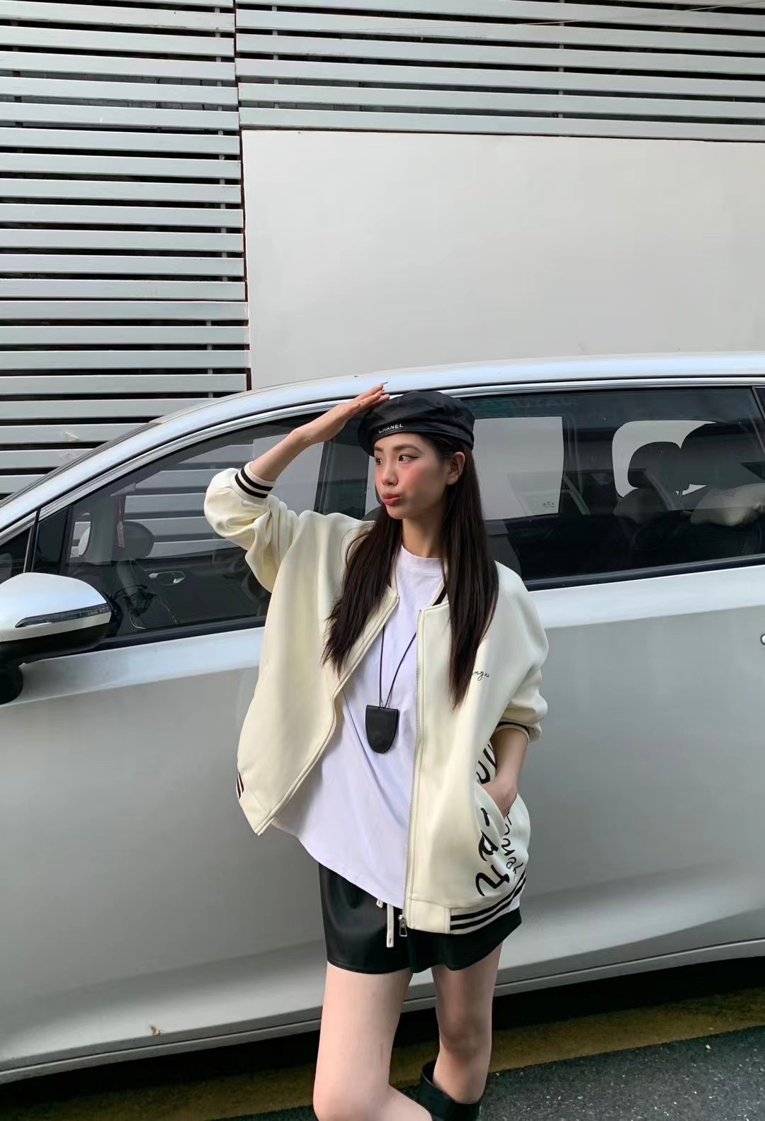 学院风字母刺绣卫衣外套女2024秋季宽松休闲棒球服女